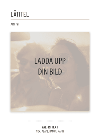 Musikposter No2 med plats för personlig bild och text, perfekt för musikälskare och personlig inredning.