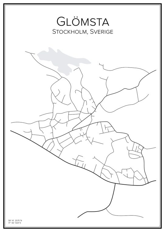 Stadskarta över Glömsta