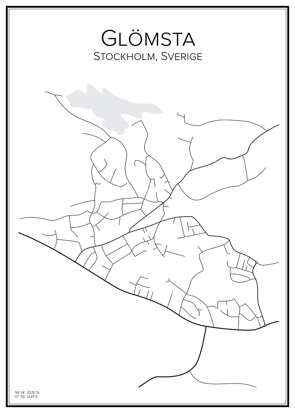 Stadskarta över Glömsta