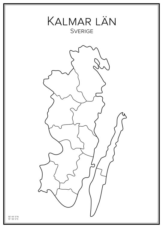 Karta över Kalmar län