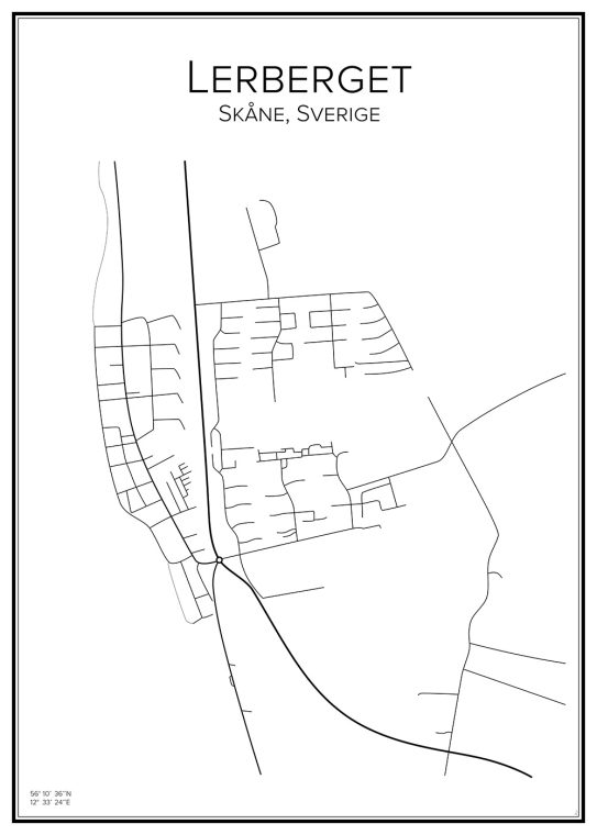 Stadskarta över Lerberget