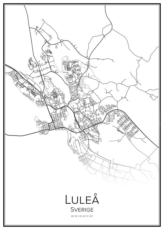 Stadskarta över Luleå