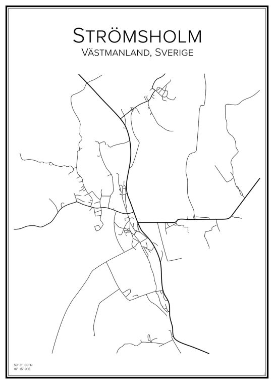 Stadskarta över Strömsholm