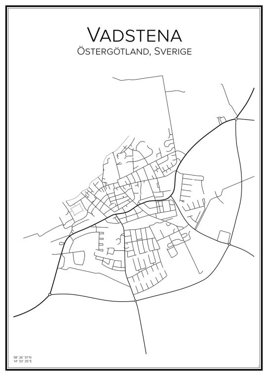 Stadskarta över Vadstena