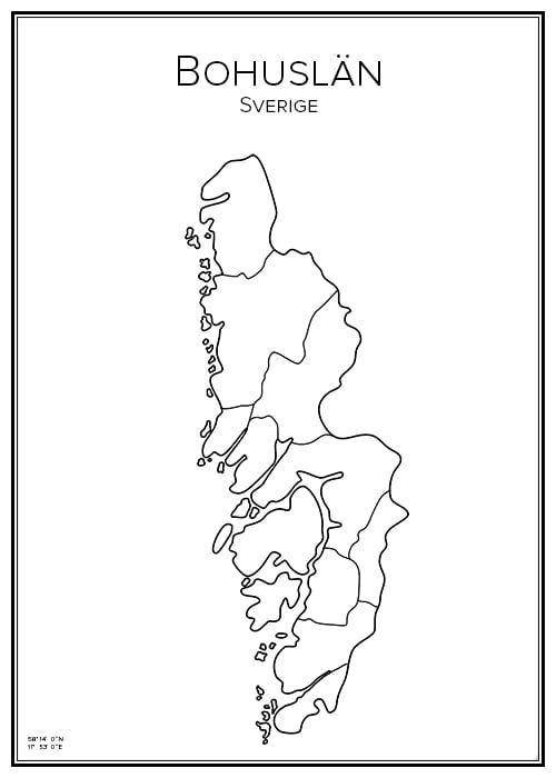 Stadskarta över Bohuslän