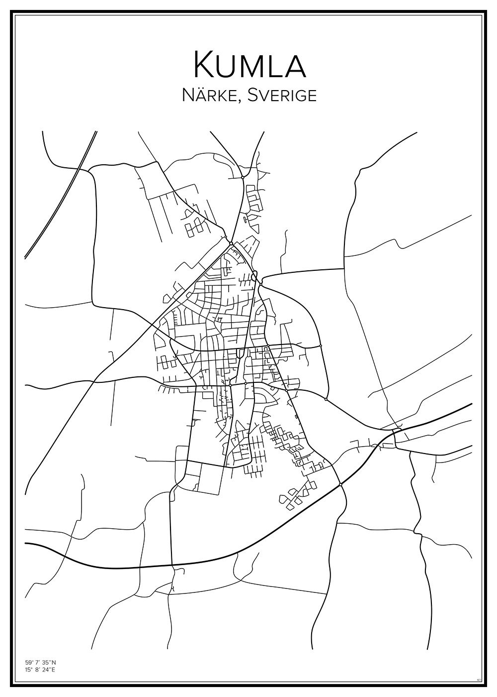 Stadskarta över Kumla