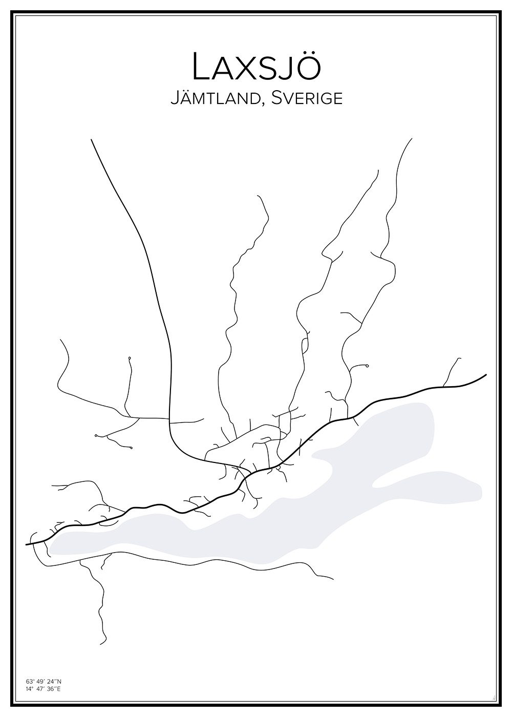 Stadskarta över Laxsjö