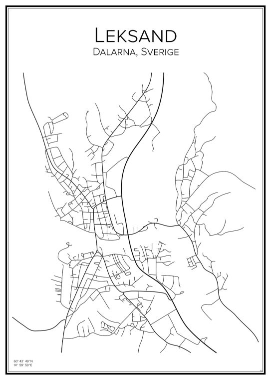 Stadskarta över Leksand