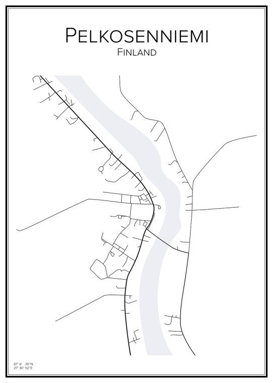 Stadskarta över Pelkosenniemi