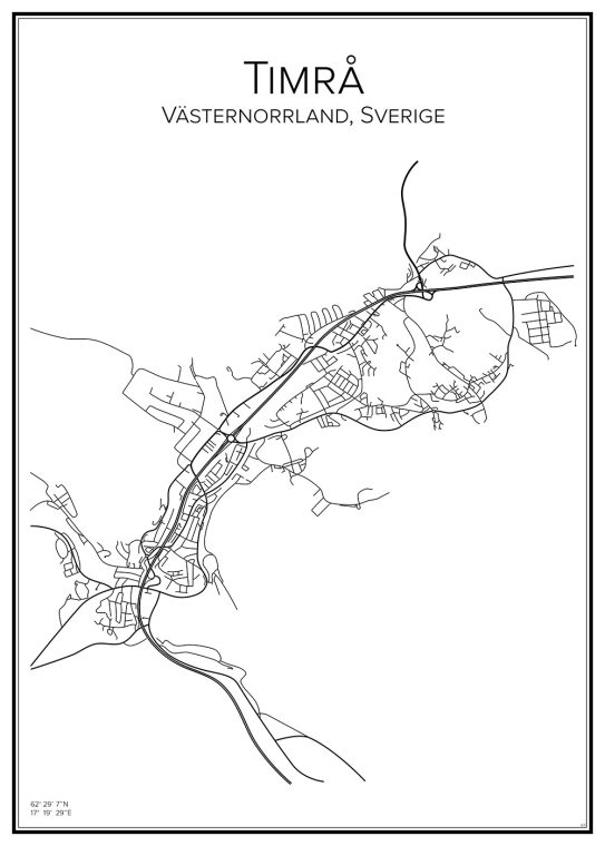 Stadskarta över Timrå