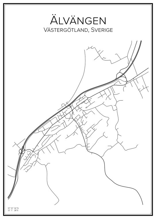 Stadskarta över Älvängen
