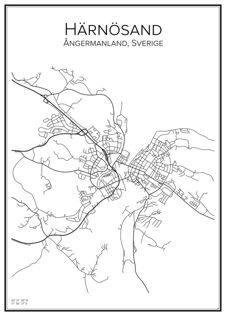 Stadskarta över Härnösand
