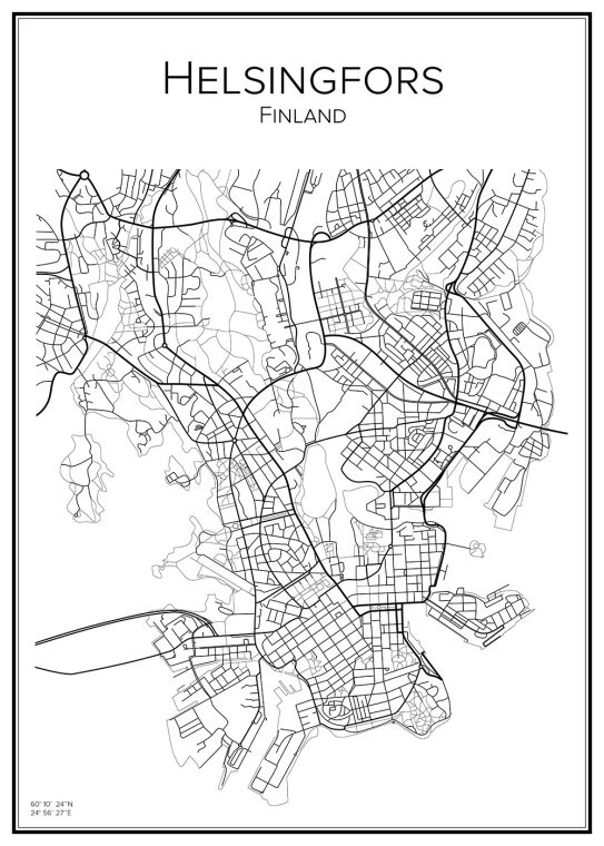 Stadskarta över Helsingfors