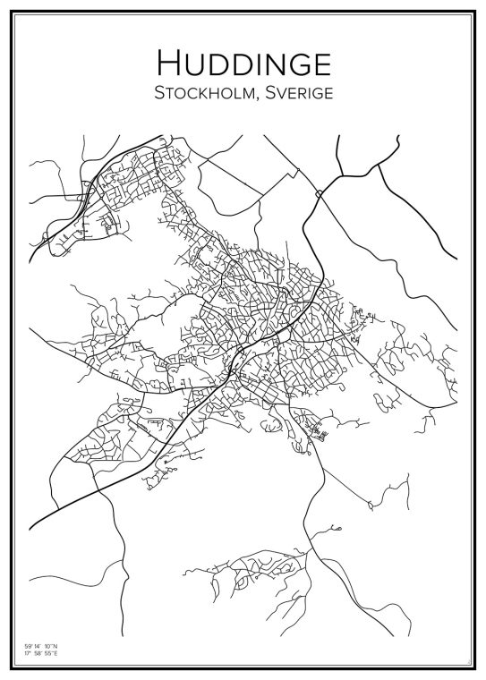 Stadskarta över Huddinge