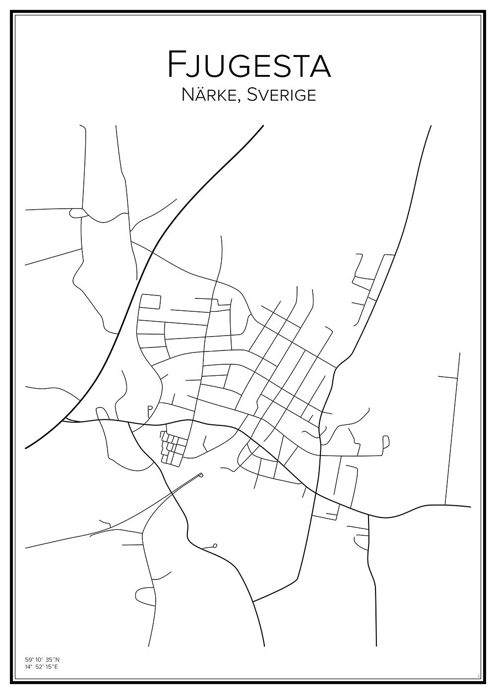 Stadskarta över Fjugesta