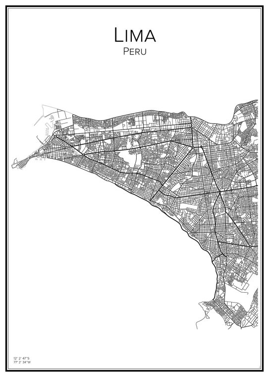 Stadskarta över Lima
