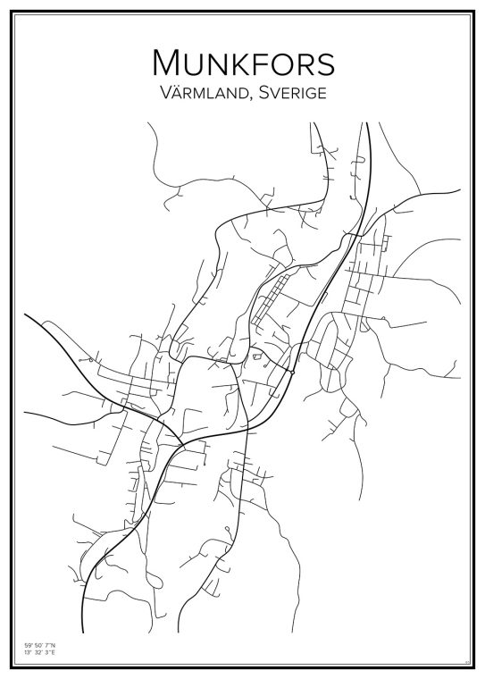 Stadskarta över Munkfors