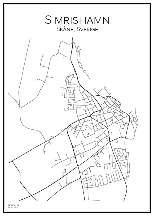 Stadskarta över Simrishamn