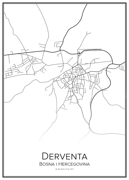 Stadskarta över Derventa