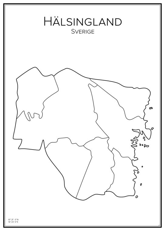 Stadskarta över Hälsingland