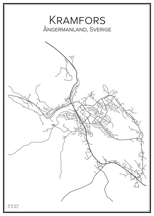 Stadskarta över Kramfors