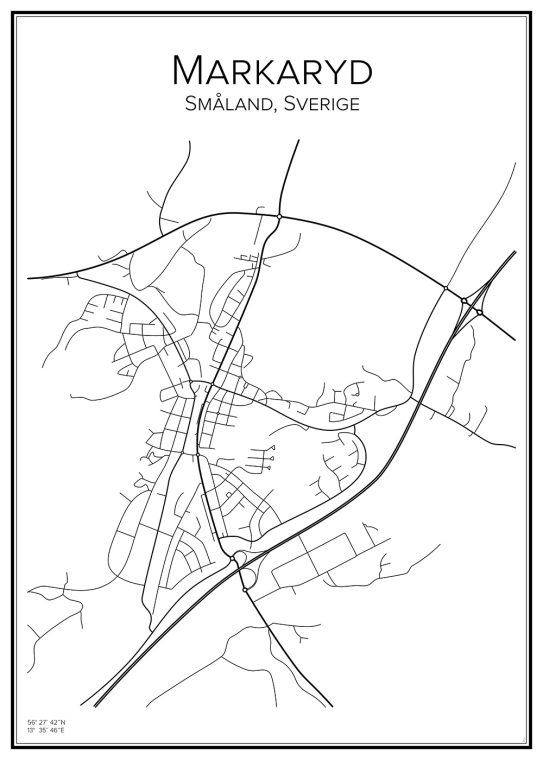 Stadskarta över Markaryd