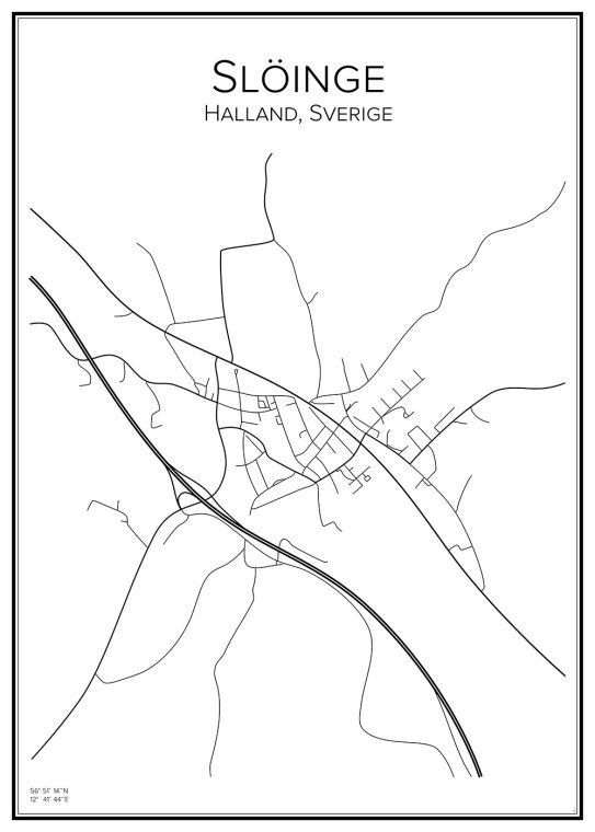 Stadskarta över Slöinge