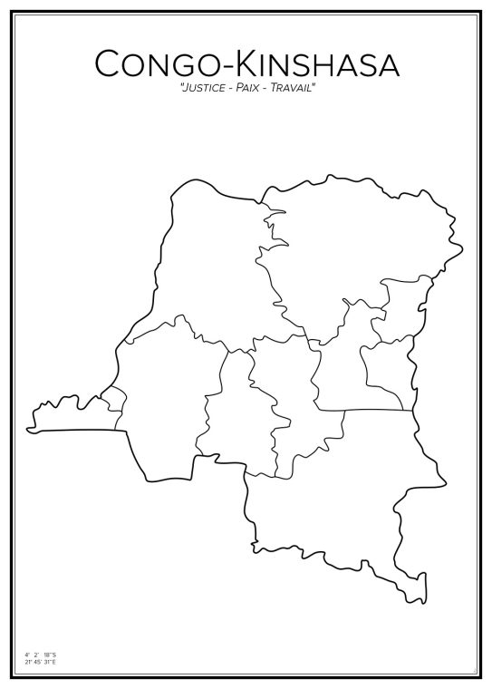 Stadskarta över Kongo Kinshasa
