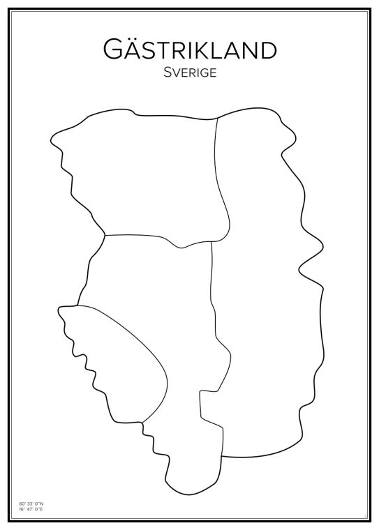 Stadskarta över Gästrikland