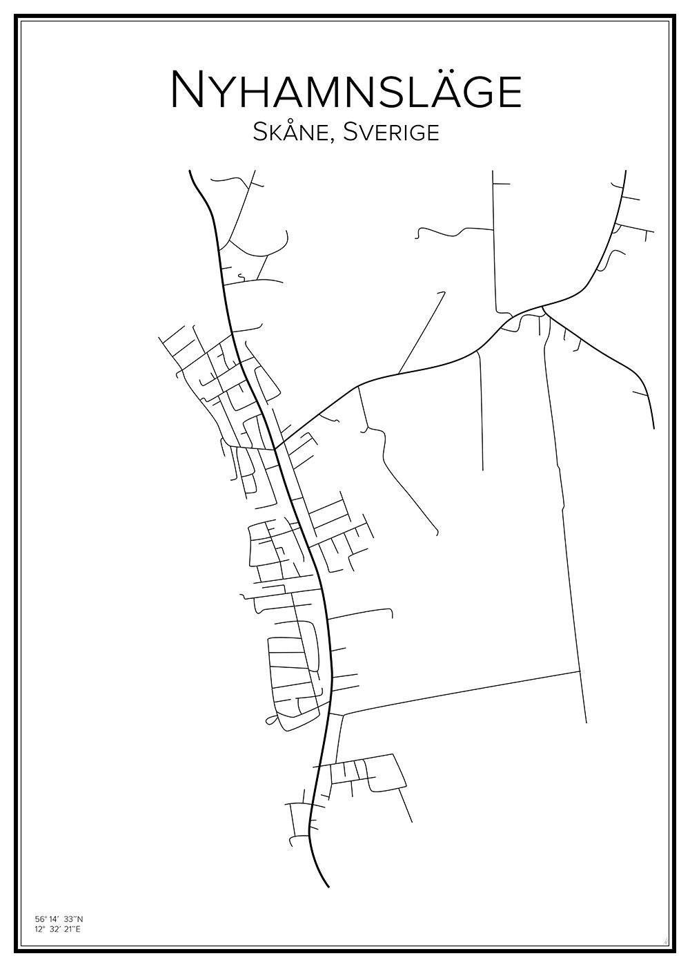 Stadskarta över Nyhamnsläge