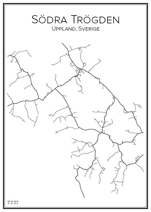Stadskarta över Södra Trögden