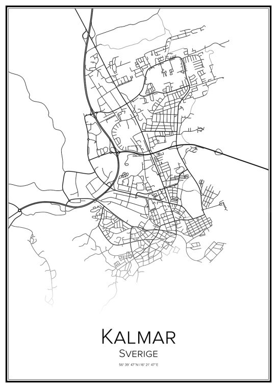 Stadskarta över Kalmar
