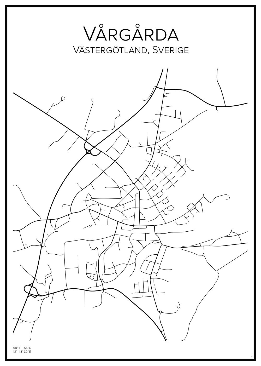Stadskarta över Vårgårda