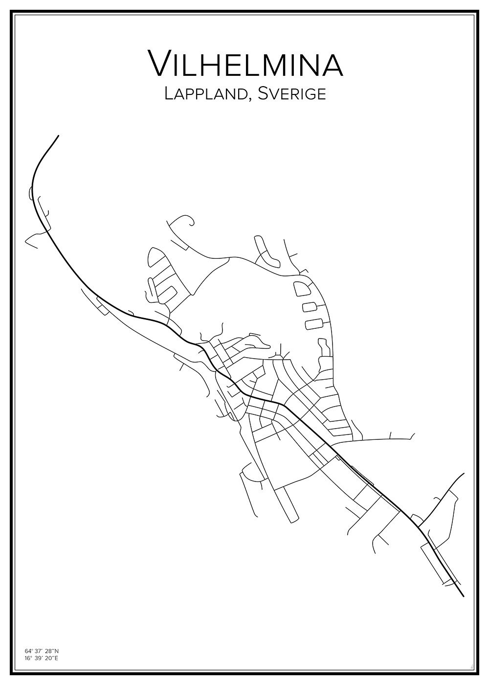 Stadskarta över Vilhelmina