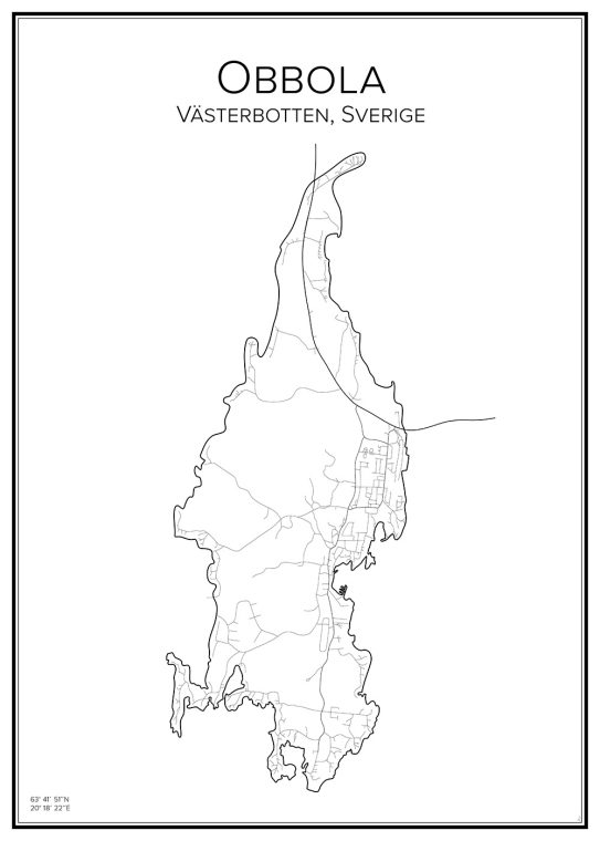 Stadskarta över Obbola