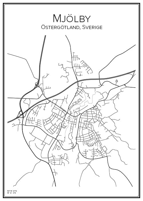 Stadskarta över Linköping | Handritade stadskartor och posters