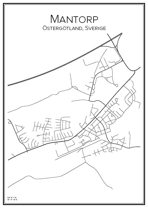 Stadskarta över Mantorp