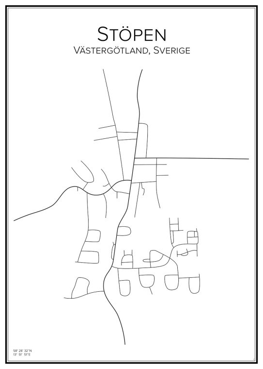Stadskarta över Stöpen