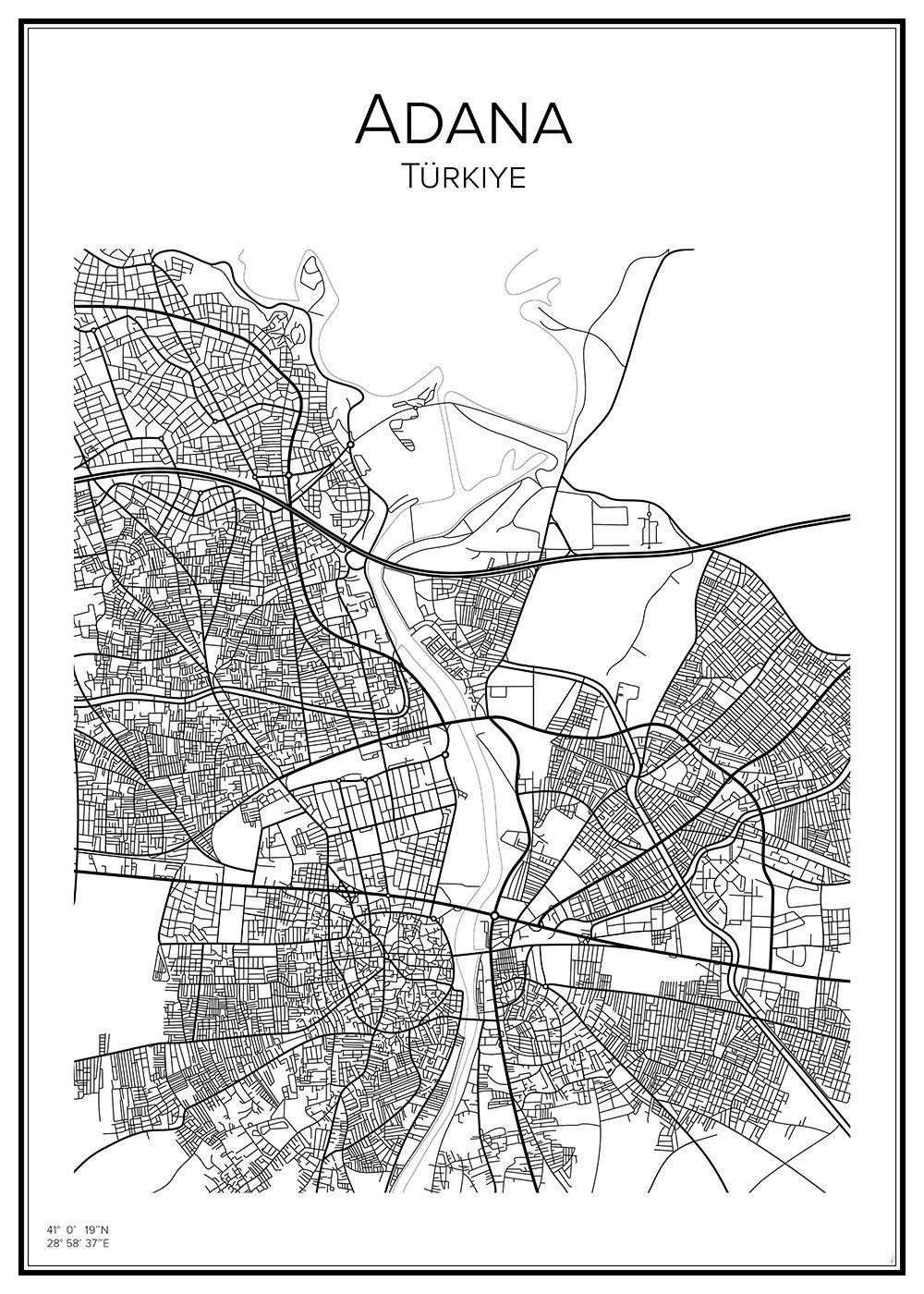 Stadskarta över Adana