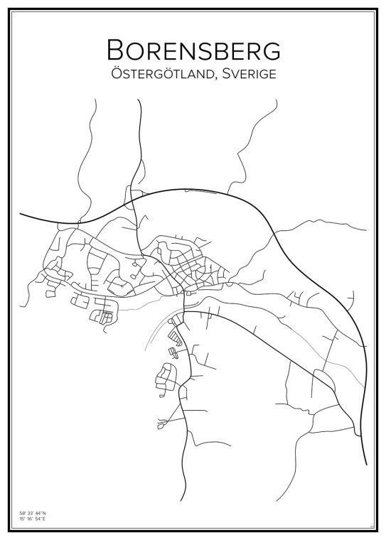Stadskarta över Borensberg