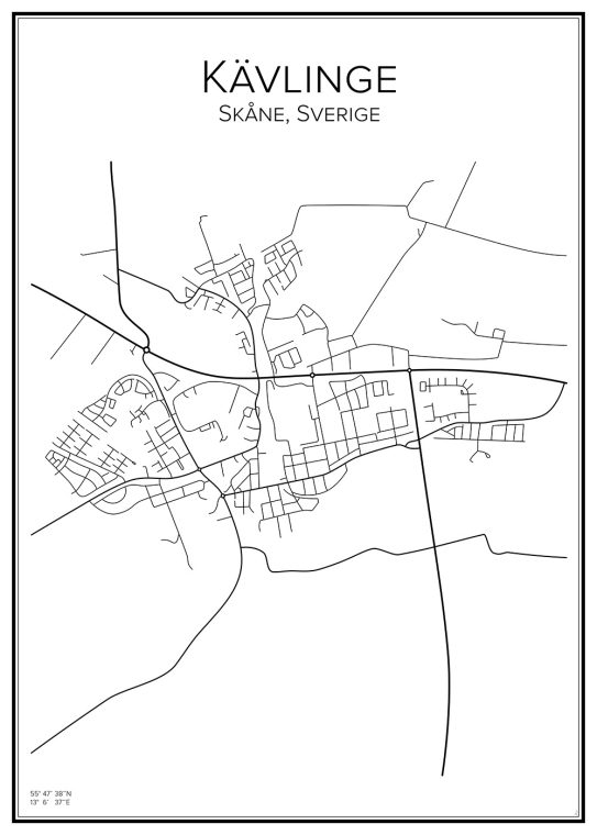 Stadskarta över Kävlinge