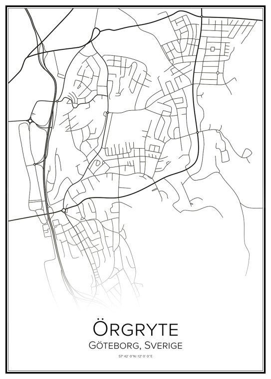 Stadskarta över Örgryte