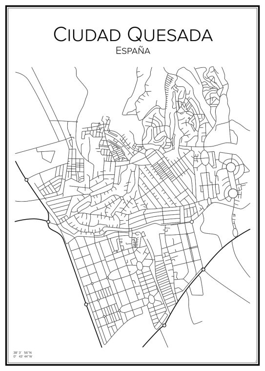 Stadskarta över Ciudad Quesada