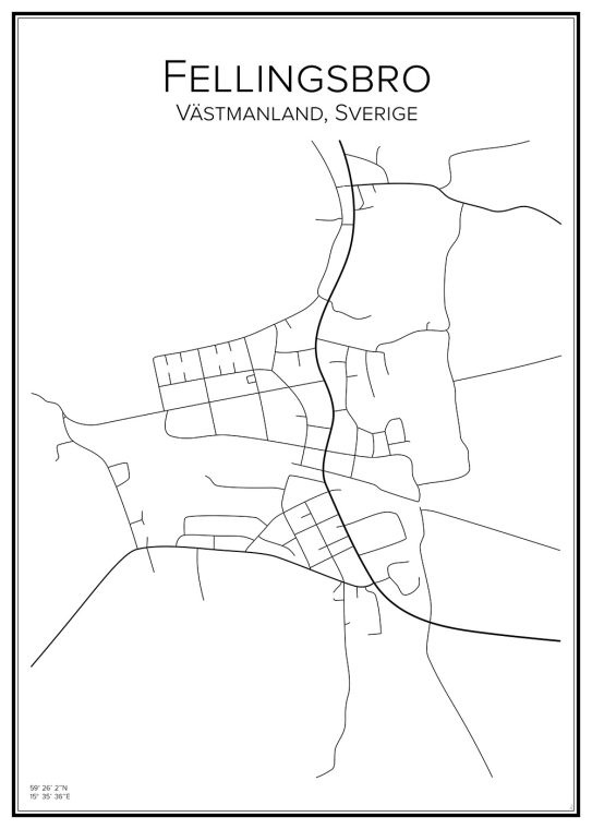 Stadskarta över Fellingsbro