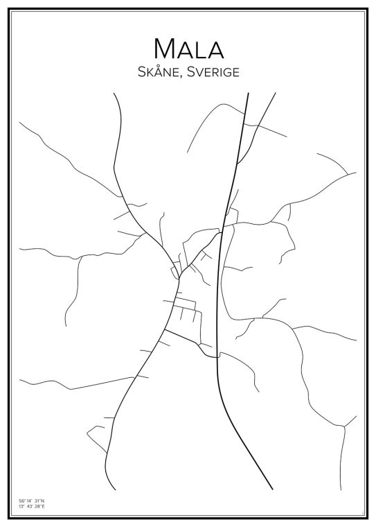 Stadskarta över Mala
