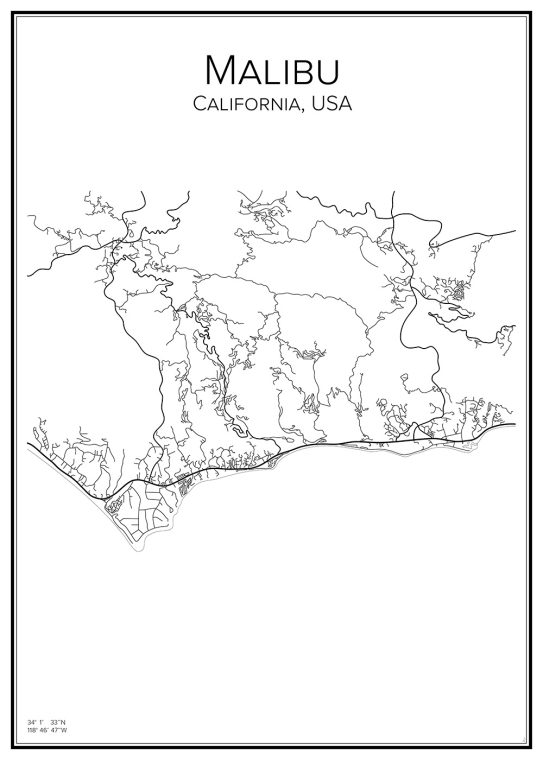 Stadskarta över Malibu
