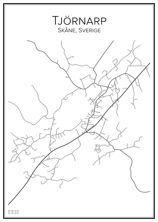 Stadskarta över Tjörnarp