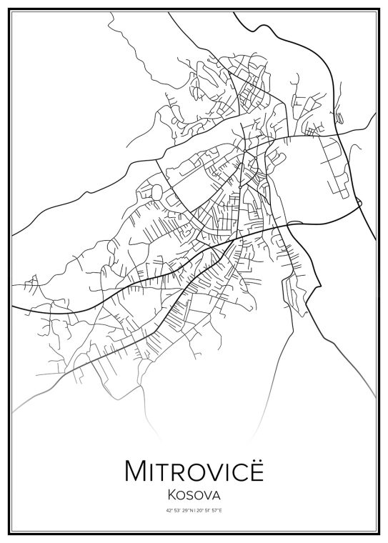 Stadskarta över Mitrovica