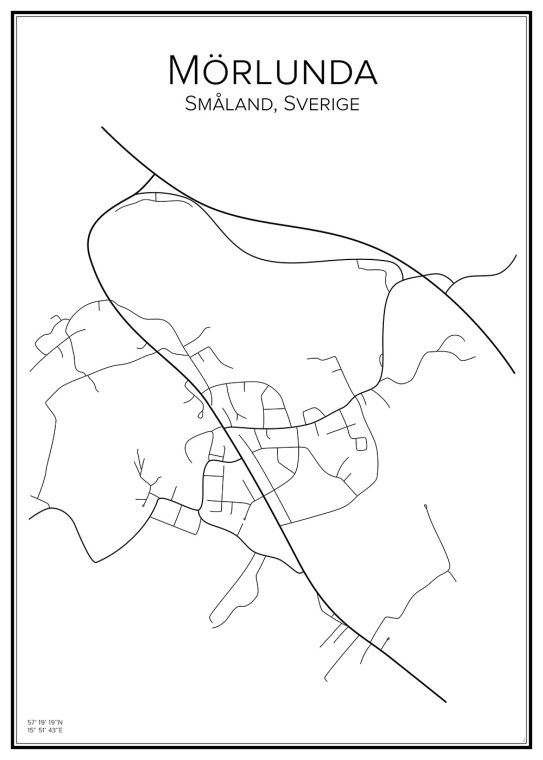 Stadskarta över Mörlunda