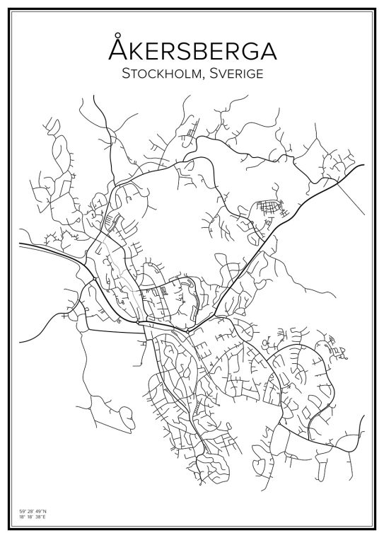 Stadskarta över Åkersberga